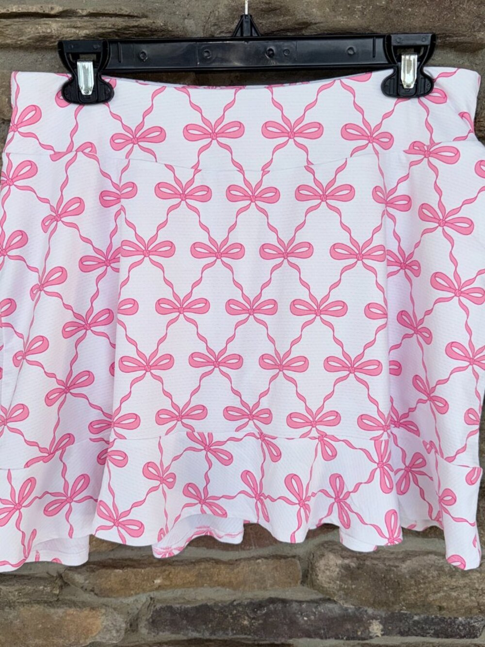 Gottex Women's Golf Tennis Pickle Ball Skort L Pink Ballerina Bows White NWT
